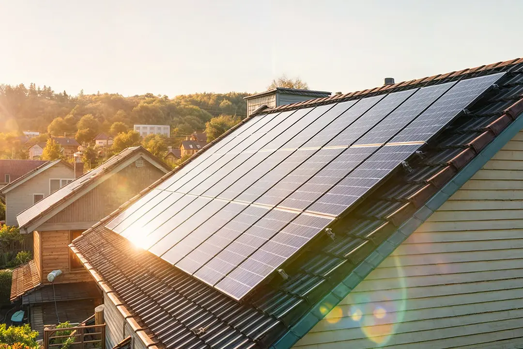 PV Anlage auf einem Hausdach